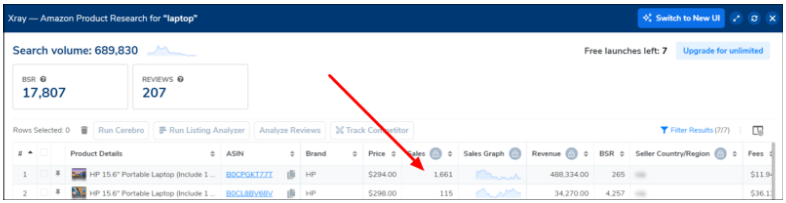 Xray feature for product research